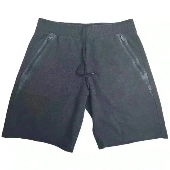 90 degree Reflex Men's Black Sweat Shorts L Drawstring Zipper Pockets Casual - Picture 3 of 6